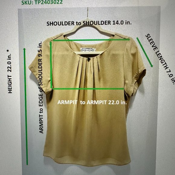 NWOT _ CALYPSO Women's Pleat-detailed with One Golden Botton at the Front Top - Picture 5 of 5